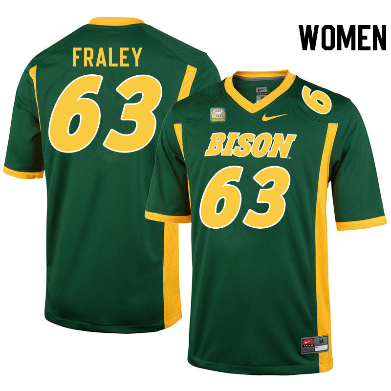 Women #63 Trent Fraley North Dakota State Bison College Football Jerseys Stitched-Green